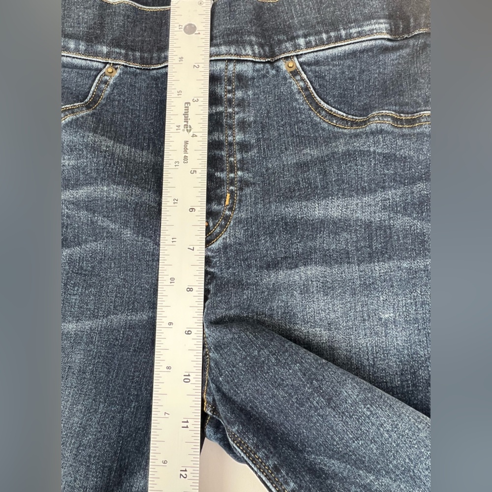 SPANX women's cropped stretch flare pull‎ on denim raw hem Size Small - Picture 9 of 12